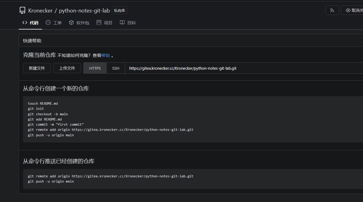 Gitea 私有空仓库显示添加 origin 与首次推送的命令